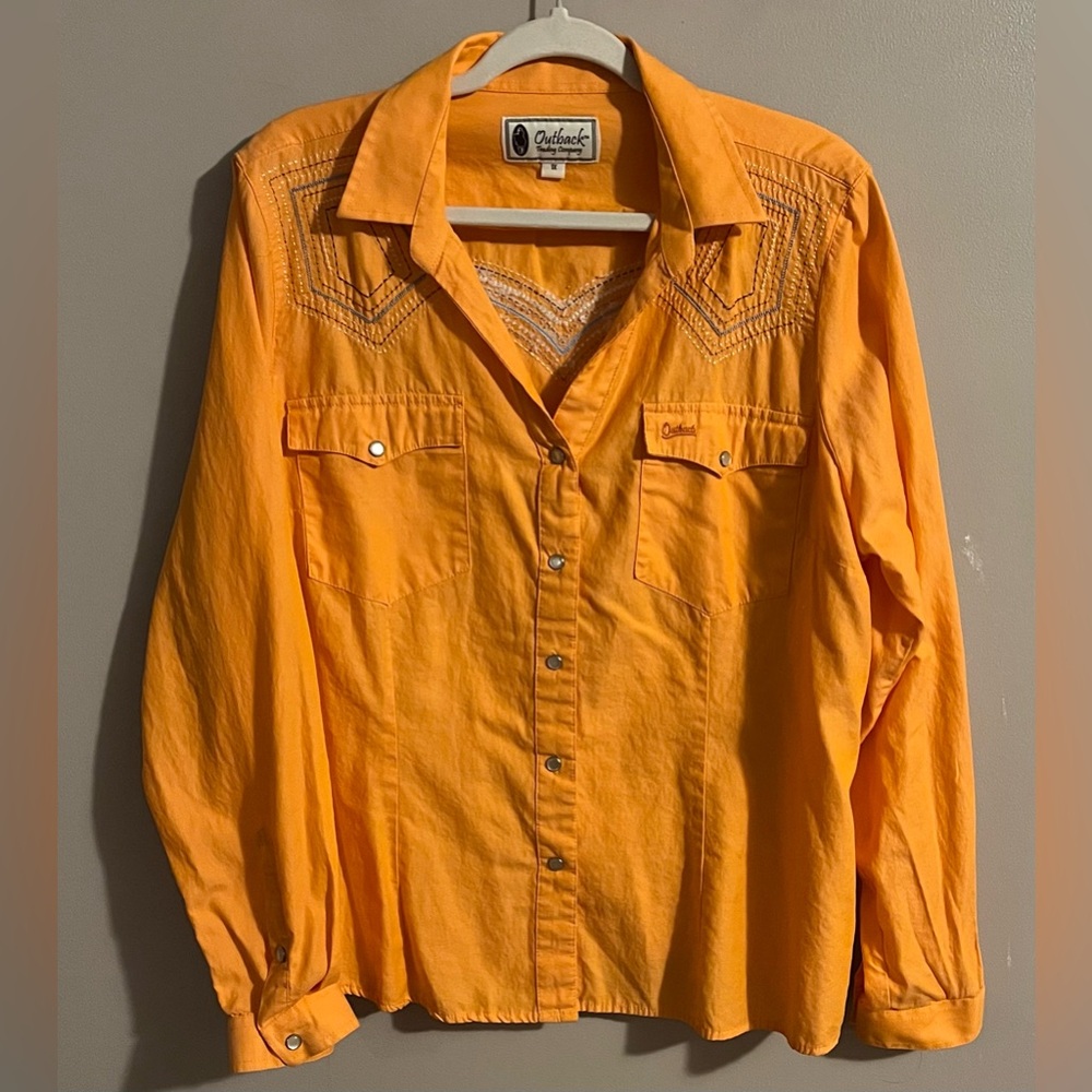 $8🧡Bundled Outback Trading Orange Button Down Shirt